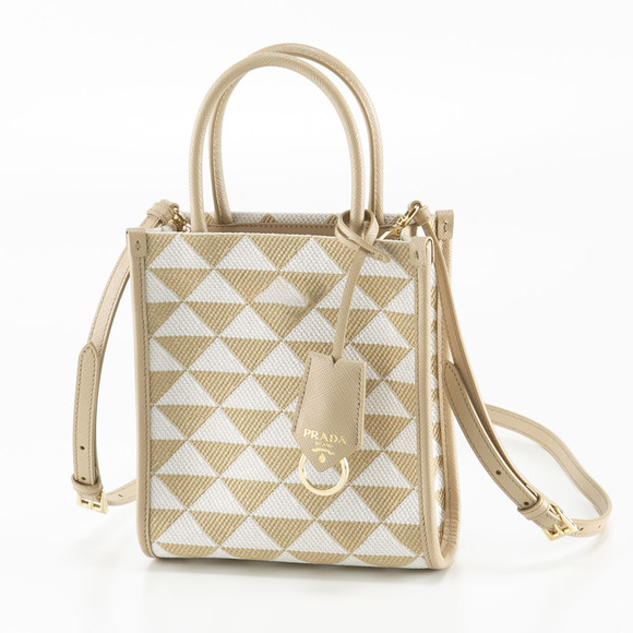 Prada Mini TRIANGOLO Triangle Bag Tote OOM JACQUARD 2FKL Jacquard - Picture 1 of 5